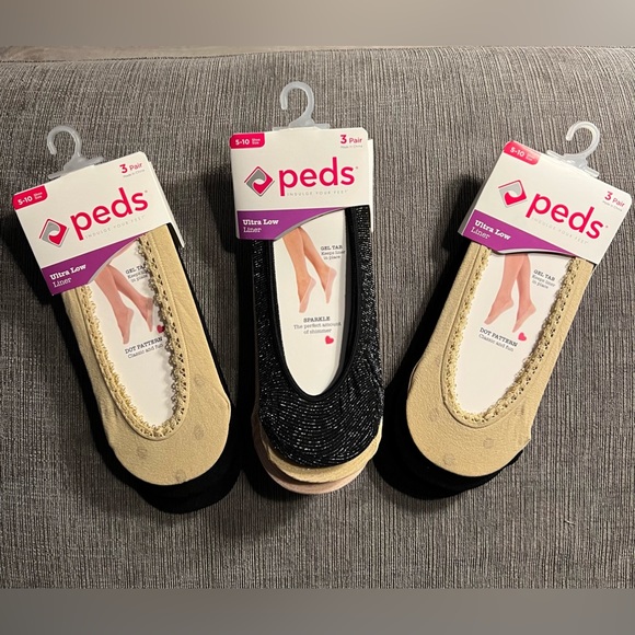 peds Accessories - Lot of 9 pairs, Peds Ultra Low Liners, size 5-10. Brand New!